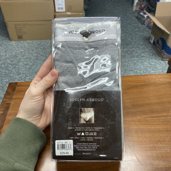 JOSEPH ABBOUD 3 Contour Hip Briefs | Gray | Size Large 100% Combed Cotton - Picture 3 of 4